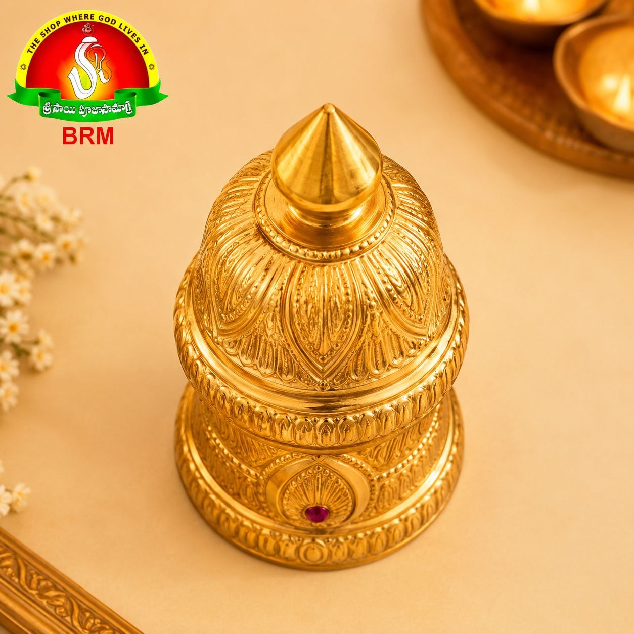 Half Crown Kiritam | Premium Deity Crown for Gods & Goddesses | Available in 4 Sizes
