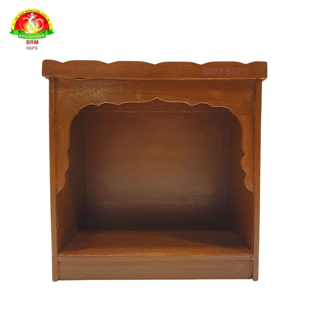 Wooden Mandiram Without Doors – 16 × 16 × 8 inch | Pooja Temple