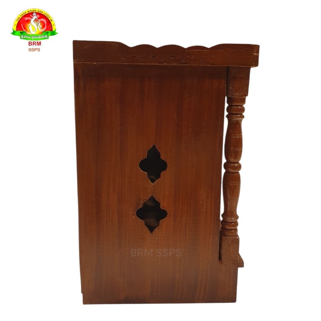 Wooden Mandiram With Doors –  18 × 24 × 12 inch Pooja Temple
