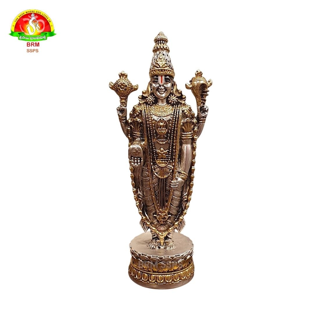 Silver Plated Balaji Idol with Antique Finish – Premium Tirupati Balaji Murti
