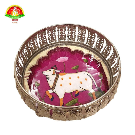 Premium Metal Fancy Tray – Decorative Serving & Pooja Tray (6, 7 & 8 Inch)