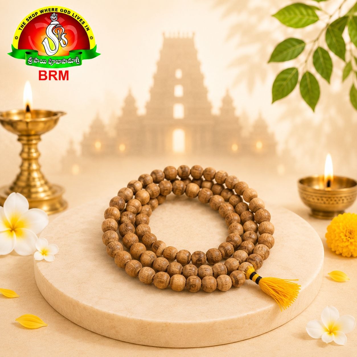 Original Pure Sandalwood Mala 108 Beads 7mm Certified