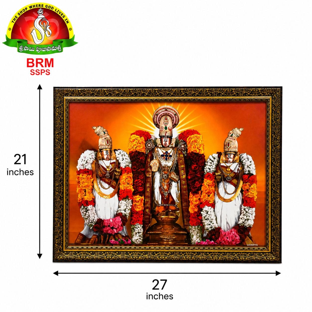 Mat Finish Balaji Padmavathi Alivelu Manga Photo Frame