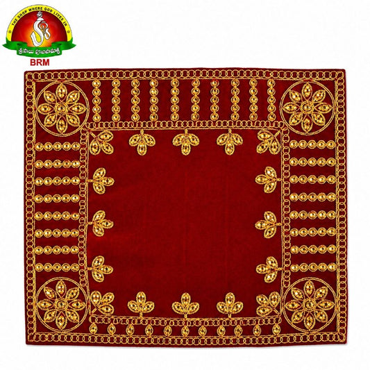 Asanam Leaf Design Velvet Pooja