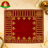 Leaf Design Velvet Pooja Asanam
