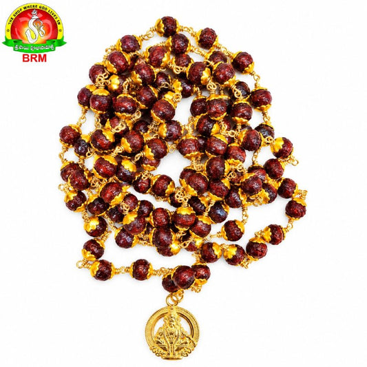 Red Sandalwood Mala with Lord Ayyappa Locket for Ayyappa Deeksha