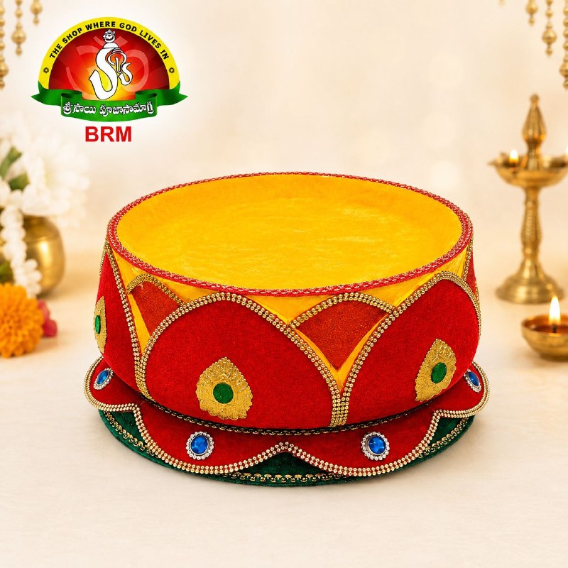 Small Thermocol Ammavari Pooja Lotus Stand | Goddess Alankaram Decorative Stand