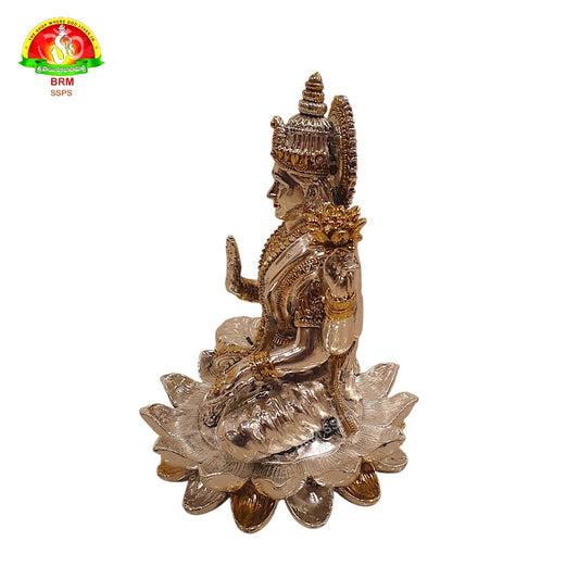 Pure Silver Plated Lakshmi Devi Idol for Pooja & Temple Decor