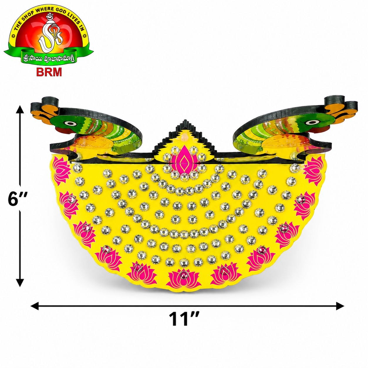 Ashtothram 108 Lotus Singaram Stand with Amman & Twin Parrots | HD Laminated MDF