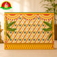 Pelli & Pooja Door Decoration Backdrop | Banti Puvvulu, Thoranam & Arati Chettu Design | 8×5 Ft