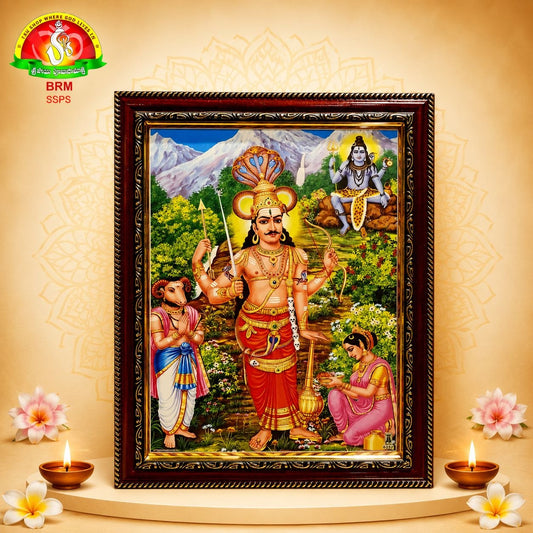 Veerabhadra Swamy Matte Finish Photo Frame – Waterproof (14×10 Inch)