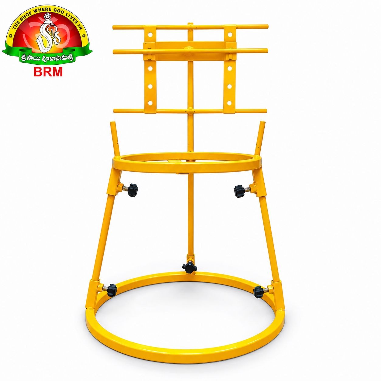 Detachable Ammavari Stand for Varalakshmi Vratham | 5-Step Height Adjustable Mild Steel Stand | Gold Finish | 21 Inches