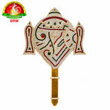 Brass Shanku Chakra Haram with Stone Work | Balaji & Maha Vishnu Devotional Ornament | Large & Small Sizes