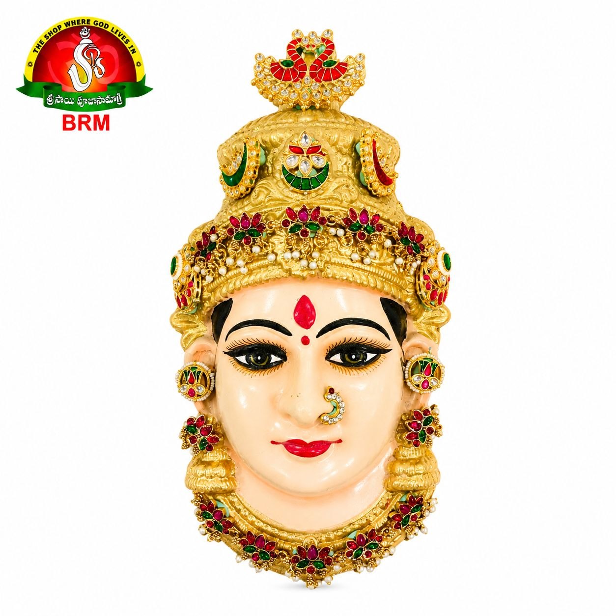 Thanjavur Fiber Ammavari Face with 1 Gram Gold Jewellery