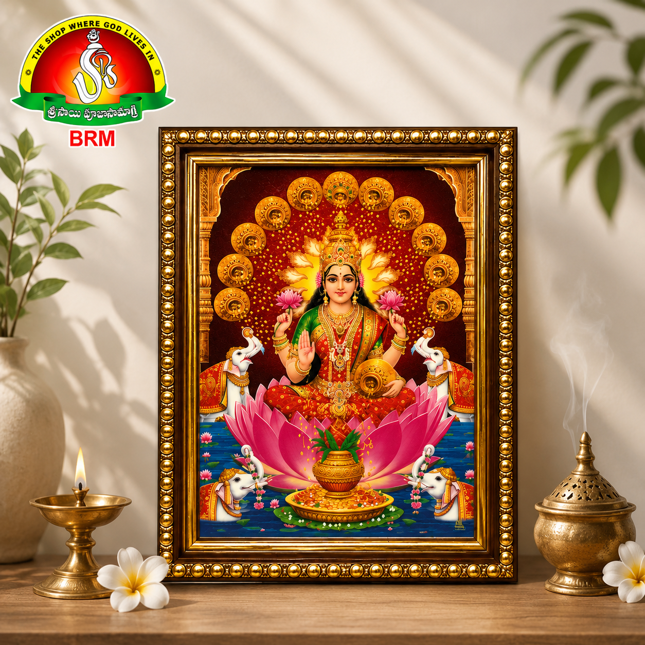 Goddess Lakshmi Devi Matte Finish Photo Frame – 6 × 8 Inch
