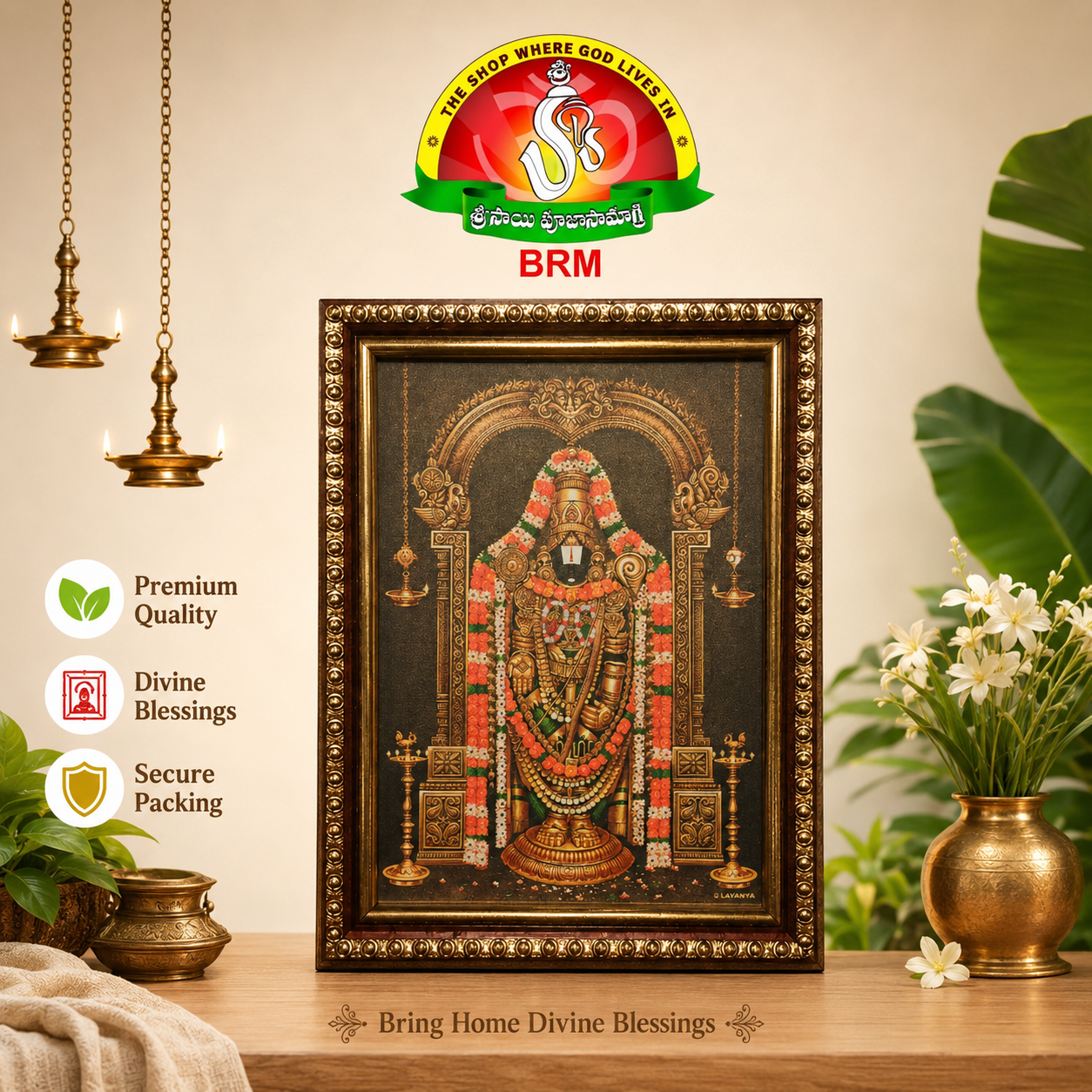 Lord Venkateswara (Balaji) Matte finish Photo Frame – 8 x 6 Inch