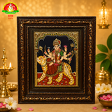 Premium Tanjavur Durga Photo Frame – Traditional 22-Carat Gold Painting