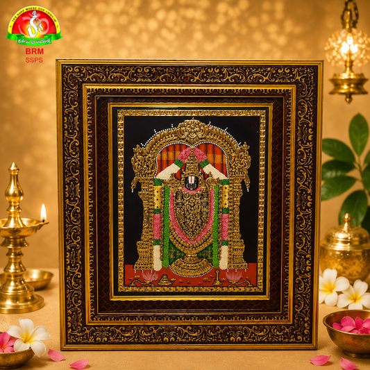 Premium Tanjavur Balaji Photo Frame – Traditional 22-Carat Gold Painting