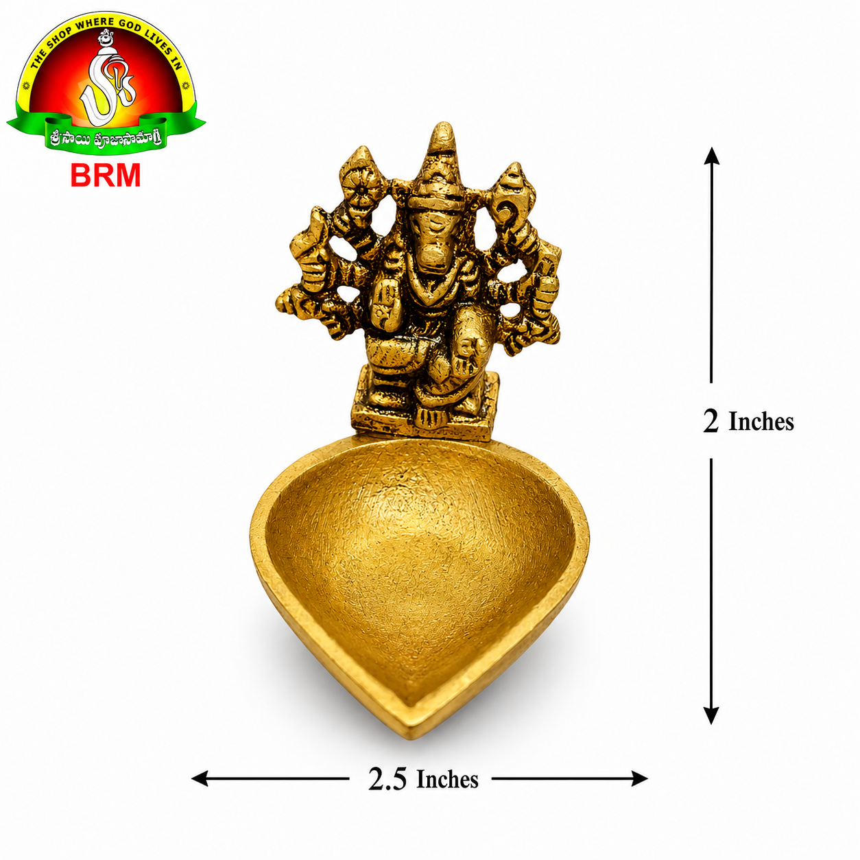 Premium Brass Varahi Deepam | 2 Inch Traditional Brass Oil Lamp for Home Temple & Pooja