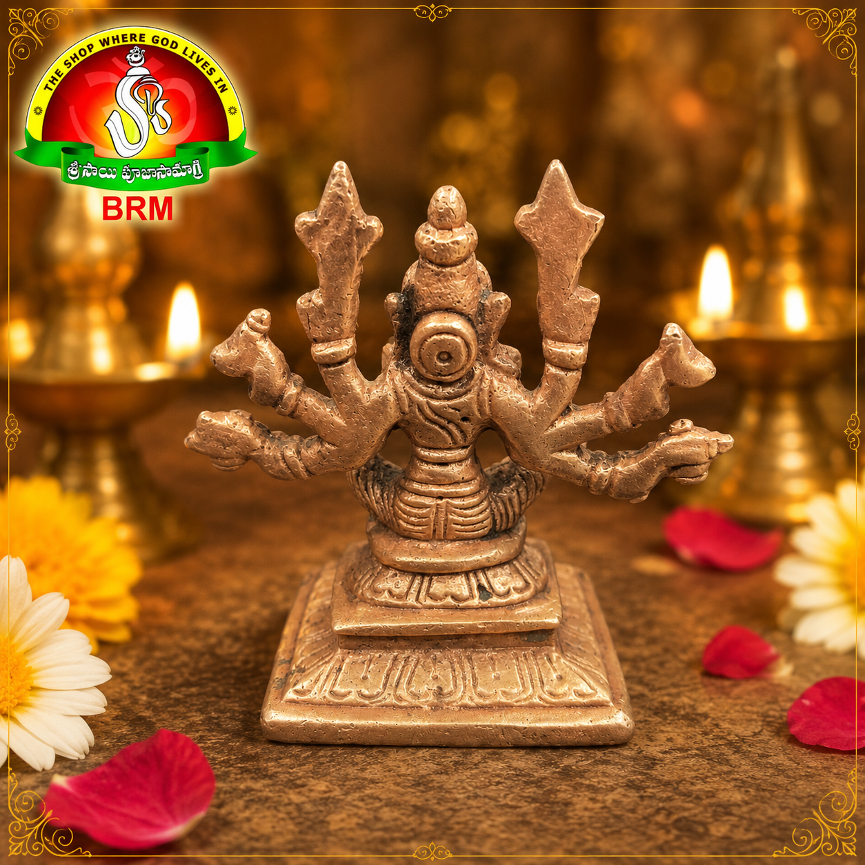 Premium Panchaloha Varahi Mata Idol | 3 Inch Goddess Varahi Brass Panchaloha Statue for Pooja