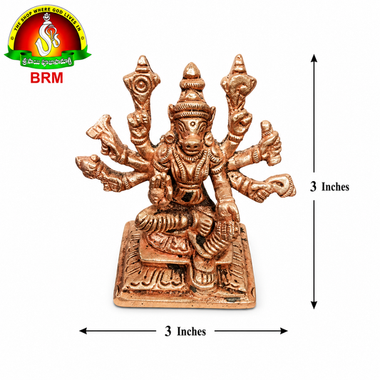Premium Panchaloha Varahi Mata Idol | 3 Inch Goddess Varahi Brass Panchaloha Statue for Pooja
