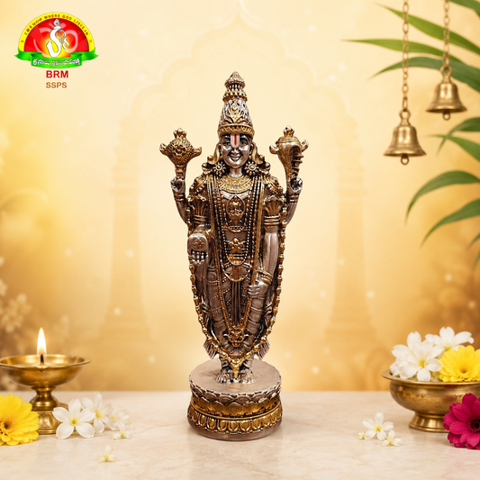 Silver Plated Balaji Idol with Antique Finish – Premium Tirupati Balaji Murti
