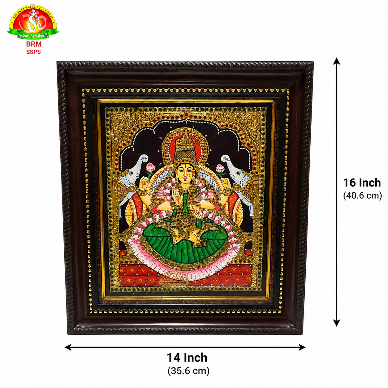Premium Tanjavur Lakshmi Photo Frame – Traditional 24-Carat Gold Painting