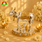 Pure Gold & Silver Plated Cow and Calf Idol for Pooja & Spiritual Decor