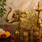 Divine Gold Plated Elephant Idol for Vastu, Prosperity & Home Decor