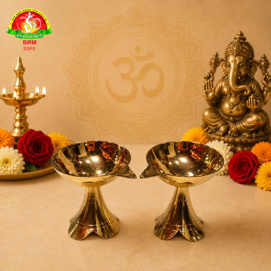 Premium Brass Single Deepam – 6cm Traditional Pooja Lamp