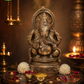 Black Metal Ganesh Idol – 15 Inch Decorative & Pooja Statue