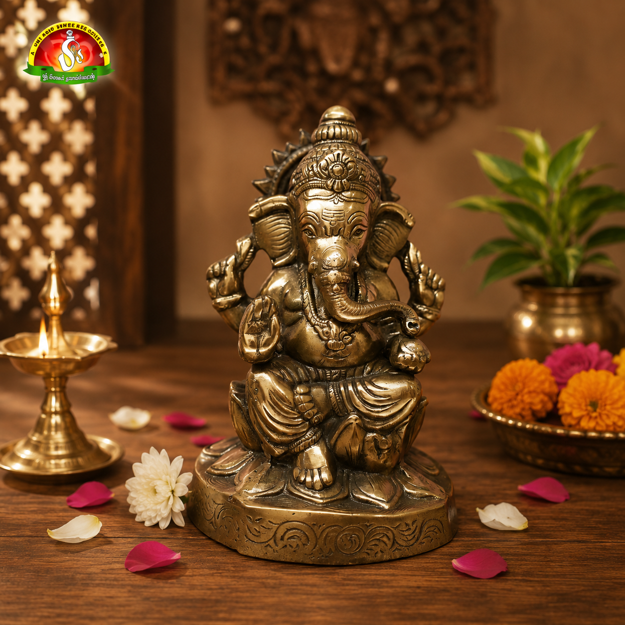 Premium Black Metal Ganesh Idol –12inch Elegant Ganesha Statue for Home Décor & Pooja