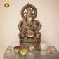 Black Metal Ganesh Idol – 15 Inch Decorative & Pooja Statue