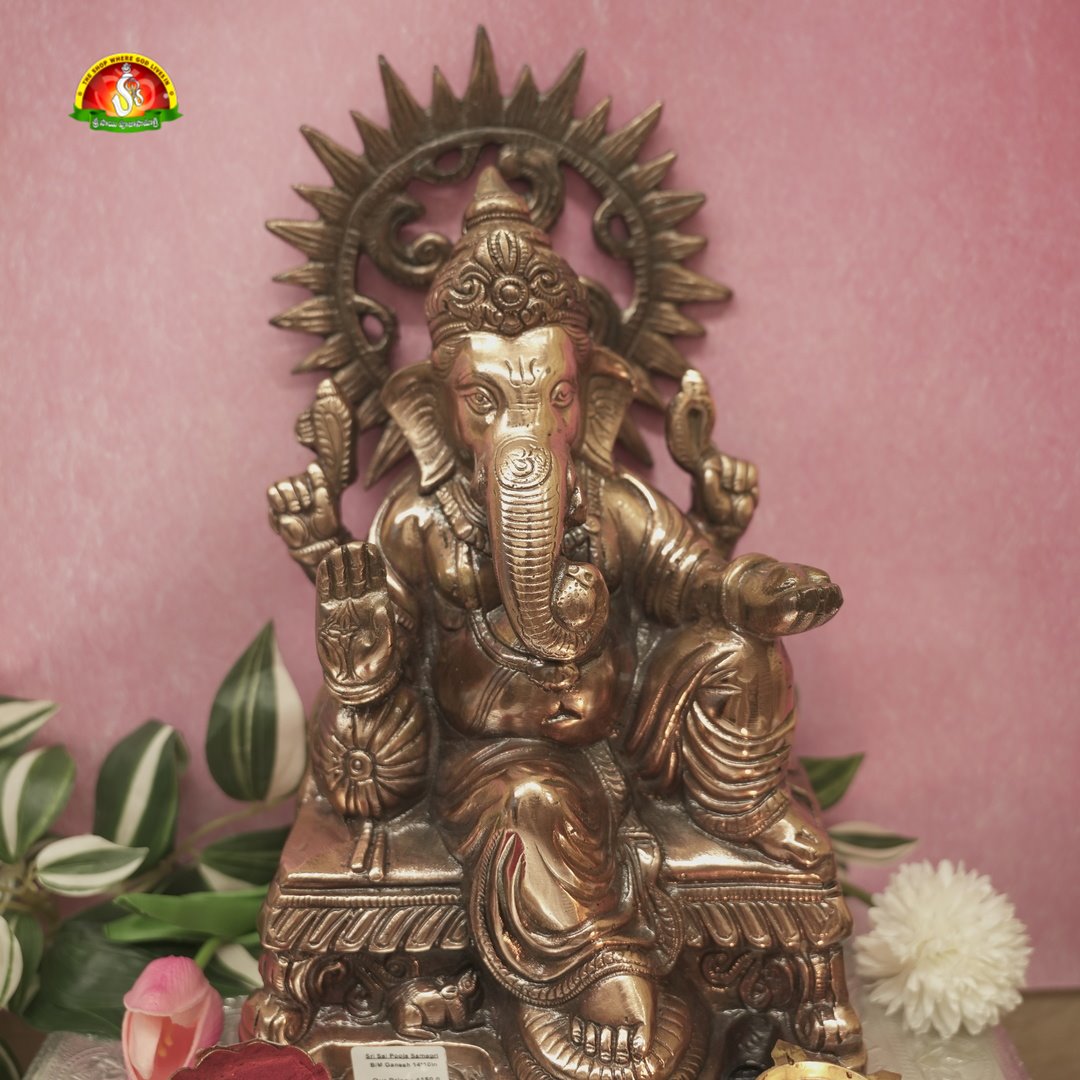 Premium Black Metal Ganesh Idol  -14inch – Lightweight & Easy Maintenance Decorative Murti