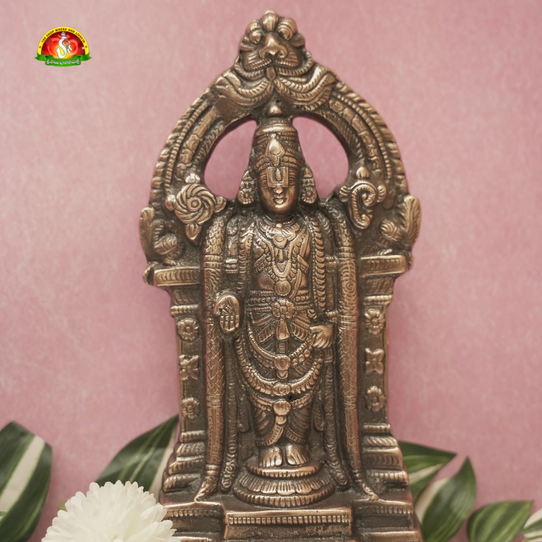 Premium Black Metal Balaji Idol –12inch Elegant Tirupati Balaji Statue for Home Décor & Pooja