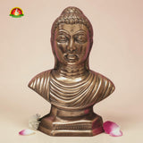 Premium Black Metal Buddha Face Idol –12 inch Elegant Spiritual Home Décor Statue