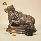 Premium Black Metal Nandhi Idol – 9inch Sacred Nandi Statue for Home Décor & Pooja
