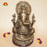 Premium Black Metal Ganapathi Idol – 18inch  Elegant Ganesha Statue for Home Décor & Pooja