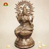 Premium Black Metal Lakshmi Devi Idol – Elegant Goddess Statue for Home Décor & Pooja