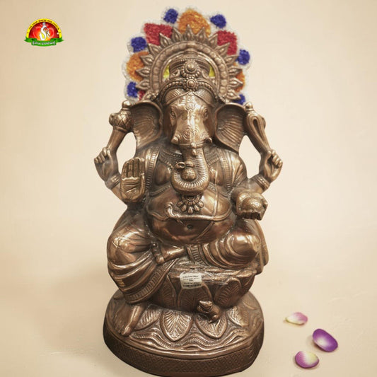 Premium Black Metal Ganapathi Idol –26inch  Large Decorative Ganesha Statue for Home & Pooja