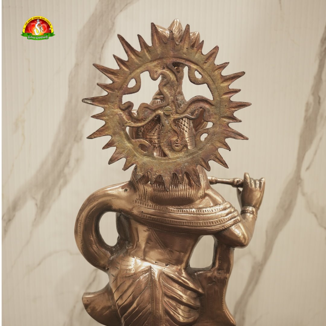 Premium Black Metal Krishna Idol – 24inch Elegant Lord Krishna Statue for Home Décor & Pooja
