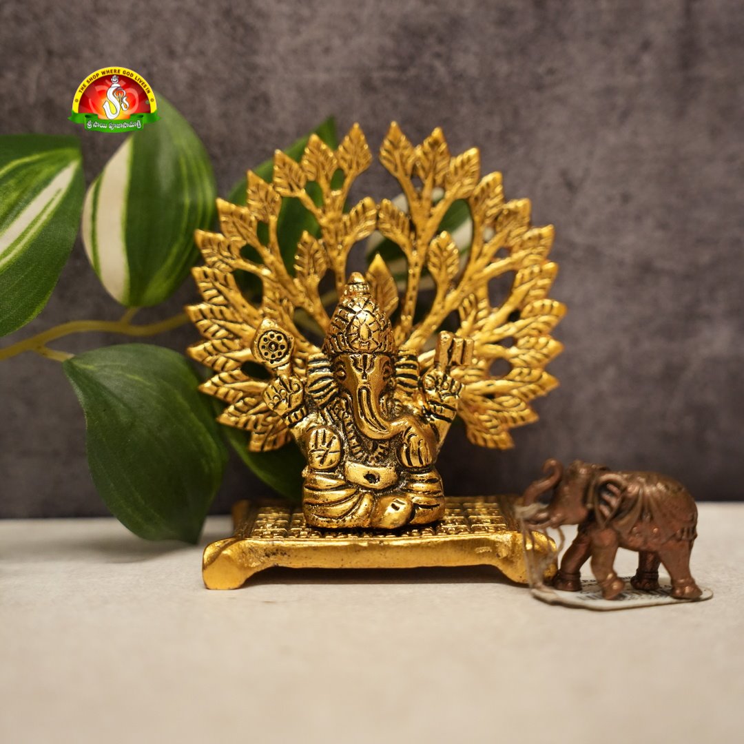 Premium Metal Tree Ganesh Idol – Elegant Spiritual Home Décor Statue
