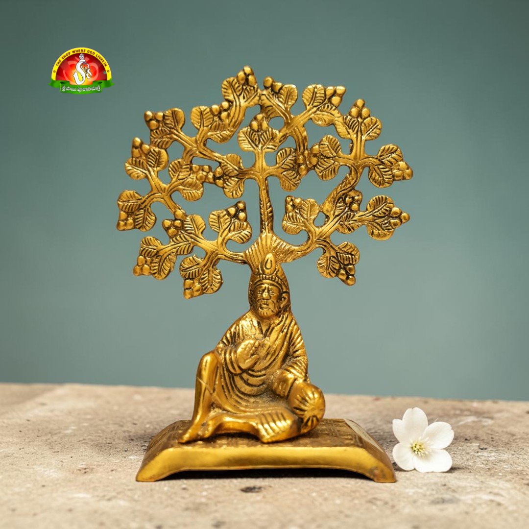 Premium Metal Tree Sai Baba Idol – Elegant Spiritual Décor for Home & Pooja