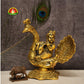 Premium Metal Peacock Krishna Idol – Elegant Radha Krishna Style Spiritual Décor