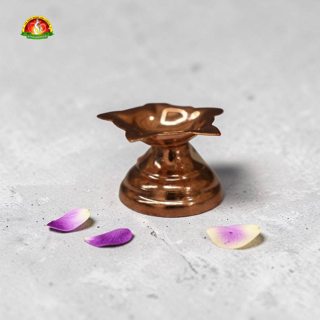 Copper Deepam for Daily Deeparadhana, Home Temple & Pooja