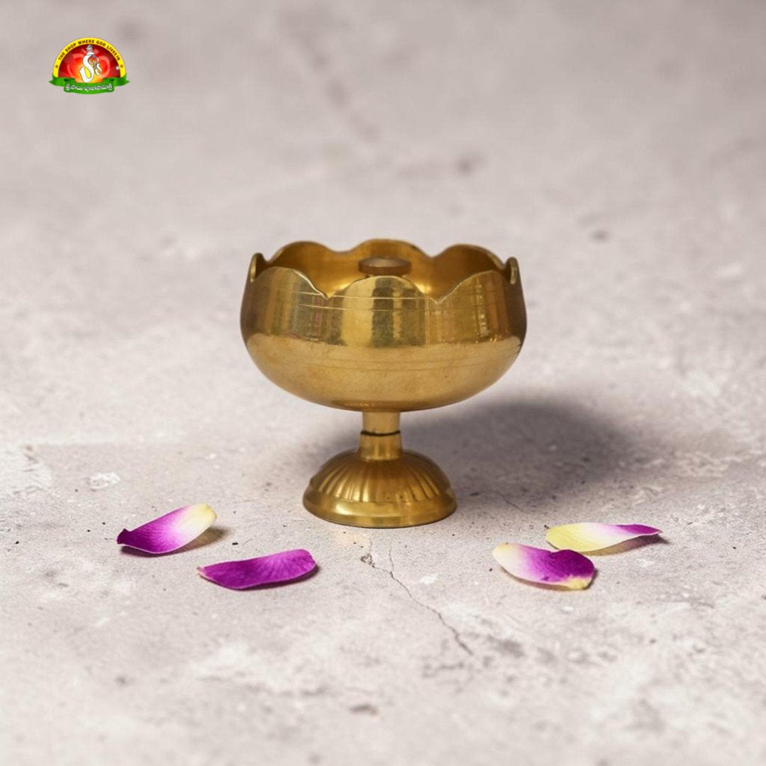 Brass Kamal Pyali Deepam for Pooja, Home Temple & Spiritual Decor