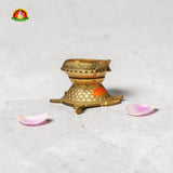 Brass Kubera Deepam on Tortoise for Lakshmi Pooja, Wealth & Spiritual Prosperity