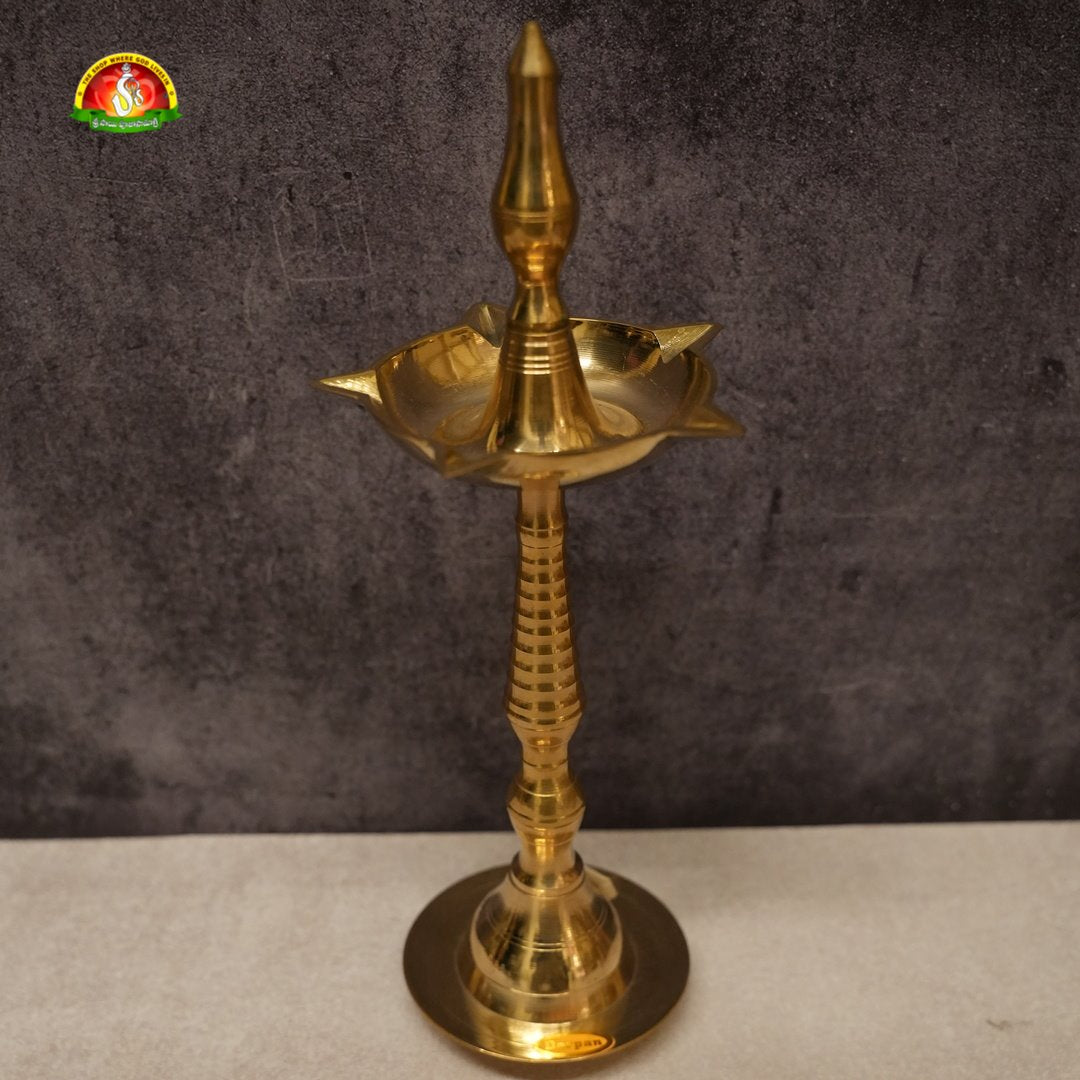 Brass Kerala Fancy Deepam for Pooja, Temple & Spiritual Decor