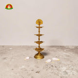 Brass Peacock Step Deepam for Pooja, Temple & Spiritual Decor