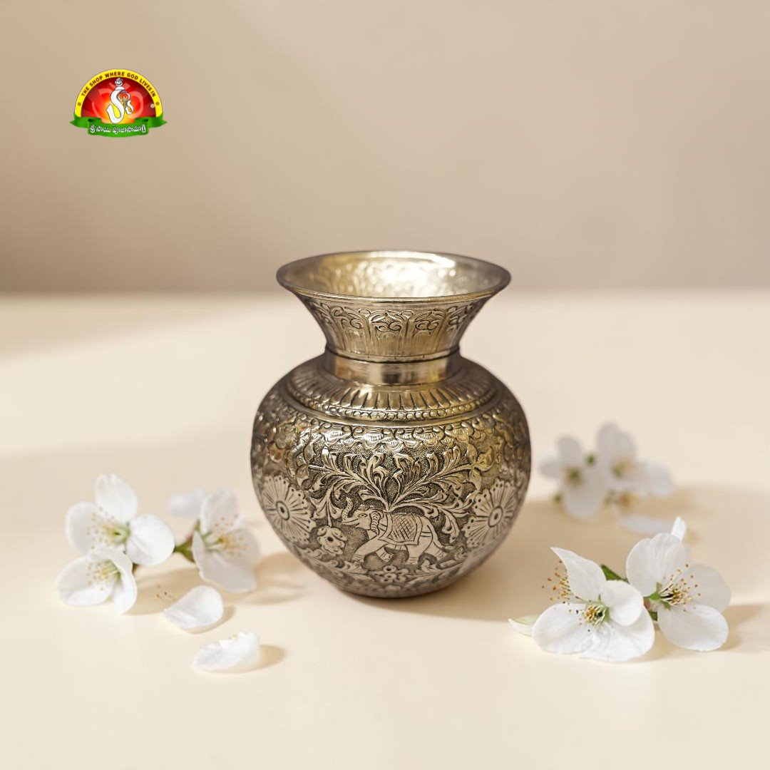 Premium German Silver Antique Flora Design Lota Kalash – Fine 1st Quality